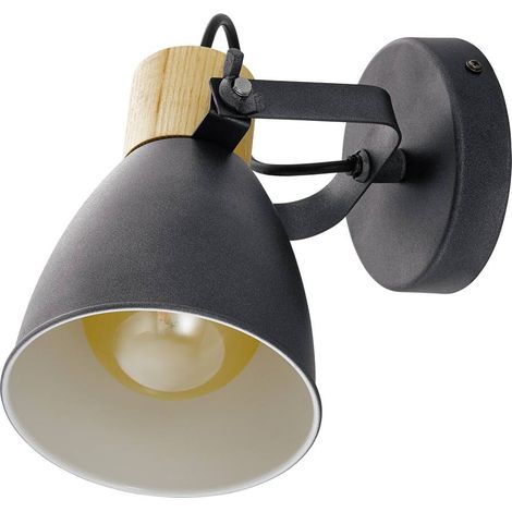 Eglo 1er Spot Coswarth schwarz-creme-braun 20 x 14 cm E27 Deckenstrahler (1/3)