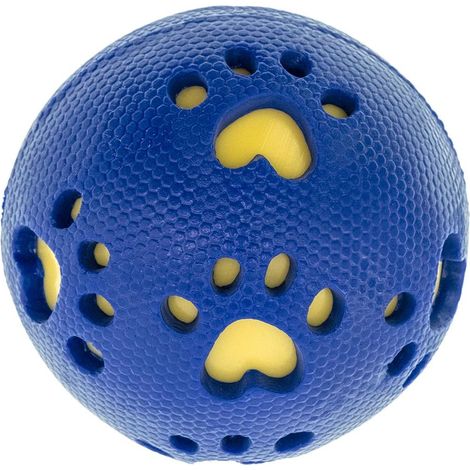 Gioco per cani palla con squeaker zampe blu 8 cm