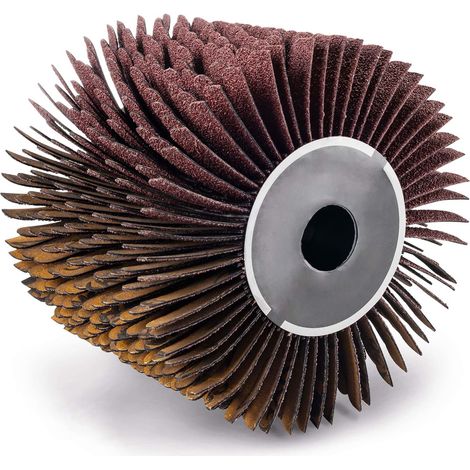Scheppach Brosse à lanières abrasives pour surfaceuse MRS1300 Brosse de rechange - Largeur 100mm - Ø120mm - Rouleau abrasif adapté au ponçage du bois, même avec une surface irrégulière
