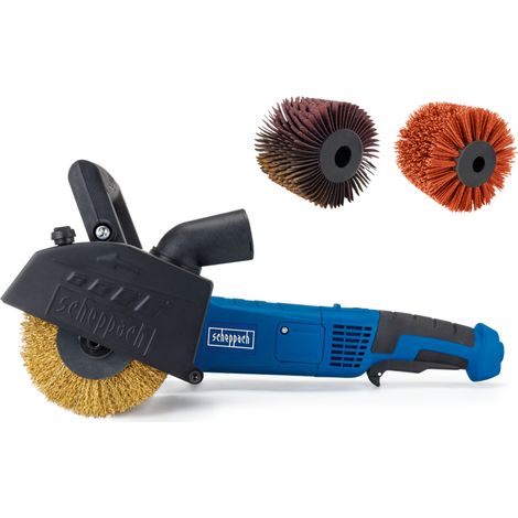 Scheppach Décapeur à rouleaux MRS1300 - Surfaceuse extérieure - 1300 W - Vitesse réglable - Brosse métallique + brosse synthétique incluses - Ponceuse polisseuse - Surfaceuse - Ponceuse à satiner