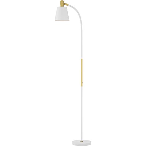 Stehleuchte für den Innenbereich, höhenverstellbar (127–160 cm) mit Schalter, E27-Fassung, weiß – Crezuo