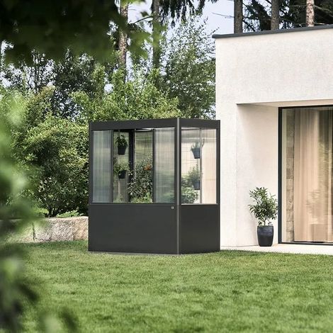 INVERNADERO METALICO DE BIOHORT PARA JARDIN FLORENTINA 2X0.5 COLOR GRIS OSCURO METALIZADO (1/5)
