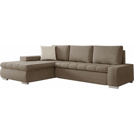 Sofá rinconero Comfivo Nitor III, Sicuro 45 + Sicuro 50, Función de descanso, Almacenaje, 265x185x85cm, 0