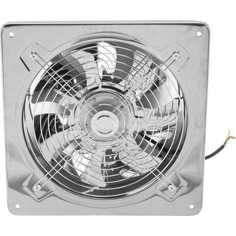 Ventilateur d'extraction 220 V 100 W en acier inoxydable 410, diamètre 25 cm (9,8 po), pour salle de bain, garage, cuisine ou entrepôt. Installation murale. (1/5)