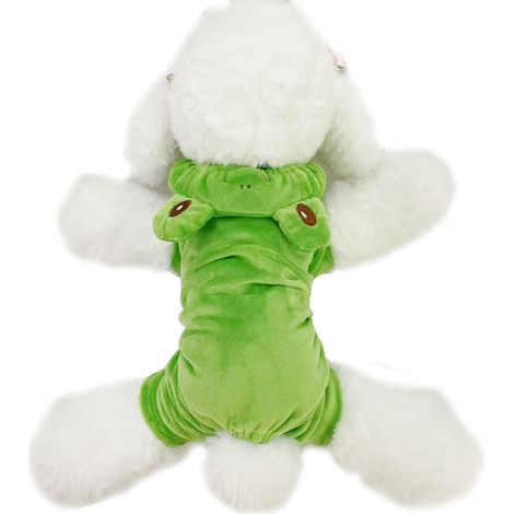 Costume de grenouille en velours pour chien, déguisement d'Halloween à quatre pattes