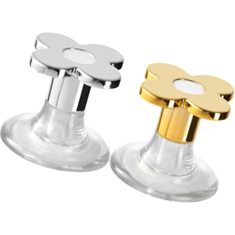 Set of 2 self-adhesive flower-shaped toilet flush buttons, flush button, toilet seat lifter for women (1/5)