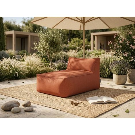 BOBOCHIC - Méridienne sans accoudoir pour canapé de jardin modulable RIVIERA Orange (1/5)
