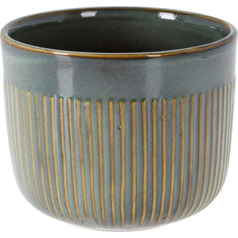 MACETERO LOZA VERDE 14x12,5 CM