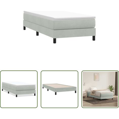 vidaXL Confort - Sommier à lattes de lit sans matelas gris clair 90x210 cm (1/5)