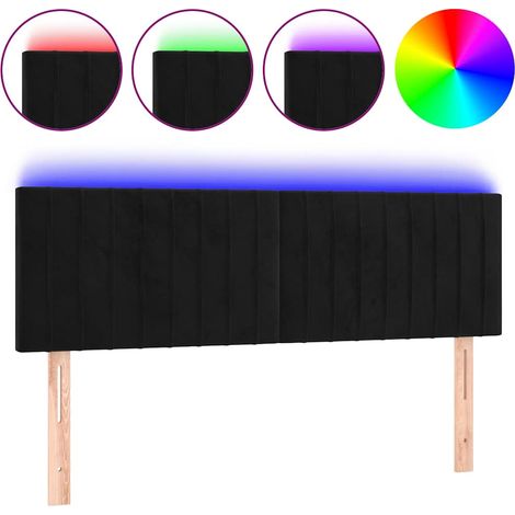 Maison Exclusive - Cabecero con LED de terciopelo negro 144x5x78/ (1/5)