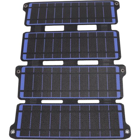 14-W-5-V-monokristallines, faltbares Solarpanel mit 2 USB-Anschlüssen, flexiblem ETFE-Material, blau (1/5)