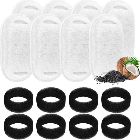 Filtre Fontaine à Eau - Acier Inoxydable - Lot de 8 - Rechange Chat Chien - Filtre Circulaire pour Distributeur d'Eau Animaux (1/5)