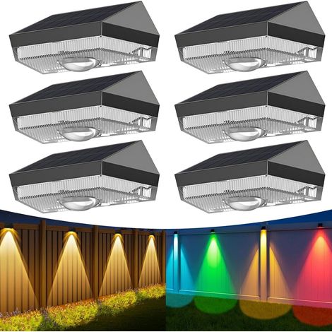 Lampe Solaire pour Jardin Extérieur, 4 Pièces IP65 Imperméable à L'eau LED Lampe Solaire,2 Modes,Applique Extérieure Clôture Lumière pour Clôture,pour Jardin,Cour (1/5)