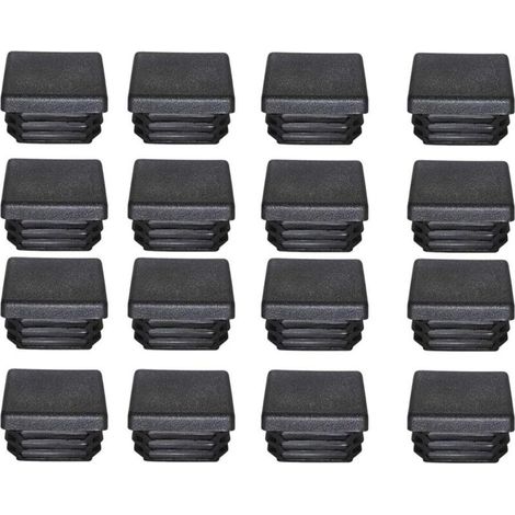 Bouchon Plastique 40x40mm Embout Tube Carre Noir Plastique Embout Bouchons D'obturation pour Pieds de Meuble Trampoline 16PCS,
