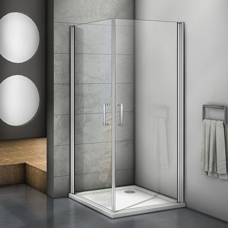 eckdusche BxBxH:90x90x185cm Duschkabine 5mm ESG Sicherheitsglas Pendeltür Eckeinstieg Duschabtrennung (1/5)