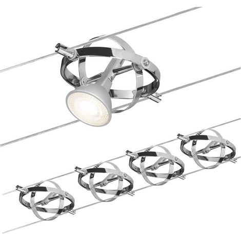 Paulmann Cardan 94144 Sistema di illuminazione base su cavo GU5.3 40 W LED (monocolore) Cromo, Cromo (opaco)