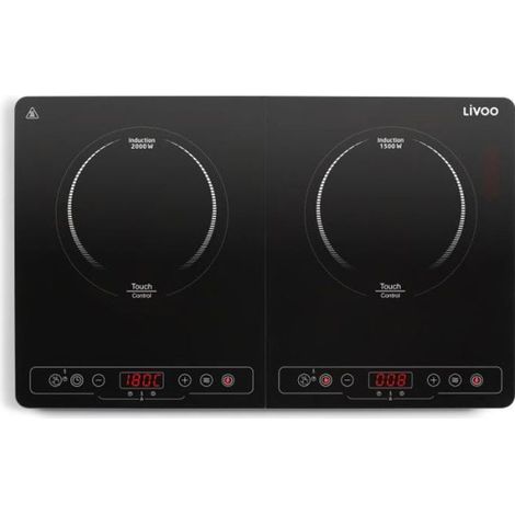 Plaque de Cuisson - Mobile Electrique Plaque a induction Double LIVOO DOC236 - 22cm - de 60° a 240° - Noir