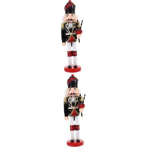 2 Pièces Figurine de Casse Noisette Décoration de Bureau de Noël Ornement pour Étagère Décor de Noël Adorable pour Festivités et (1/5)