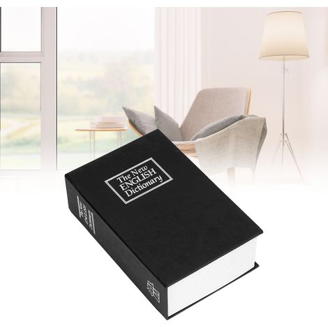 Coffre-fort de bureau en forme de livre décoratif à clé pour salon et chambre avec plaque en métal et plastique noir 500g (1/5)