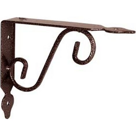 10PZ MENSOLE ORNAMENTALI BRACKETS EXTRA STRONG NERO/BRONZO - mm.230x25x175h. (9"