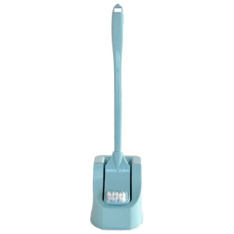 Brosse WC, balai WC, poubelle, brosse WC, porte-brosse WC, brosse WC économique à long manche avec support sanitaire.（bleu）