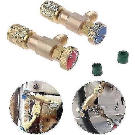 Adaptateur de raccord rapide pour soupape de sécurité de réfrigérant CVC pour systèmes de climatisation R410a et R22 (autoroute) (1/5)