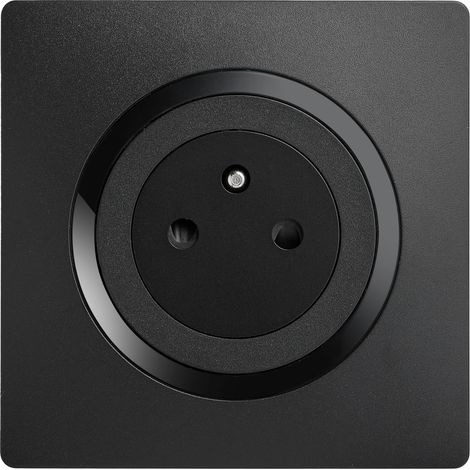 Prise Électrique 2P+T Prise Murale 16A Complète Avec Puits Affleurant Plastique Installation Encastrée Noire 76 x 76 x 38 mm (1/2)