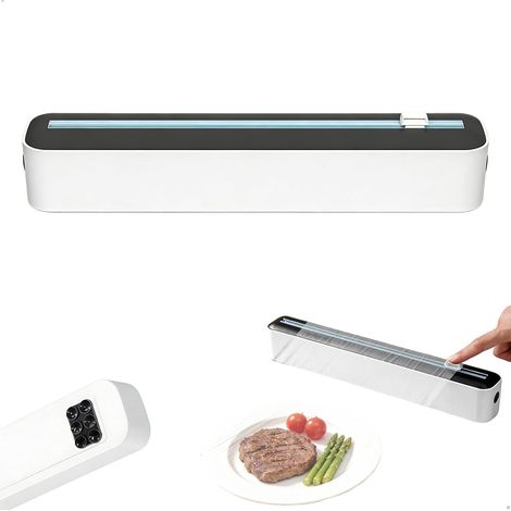 Derouleur Film Alimentaire Distributeur Film Alimentaire,Ventouse Distributeur Papier Aluminium pour Papier d'Aluminium,Papier de Cuisson,Glissement Bidirectionnel,36 5 7CM (1/5)