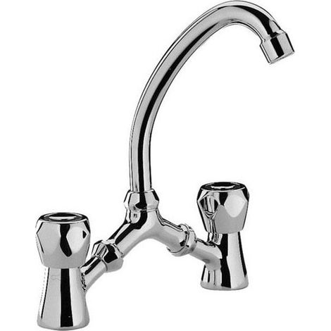 Miscelatore gruppo lavabo a ponte con canna "C" orientabile - ø18x150mm DA088CR (1/2)