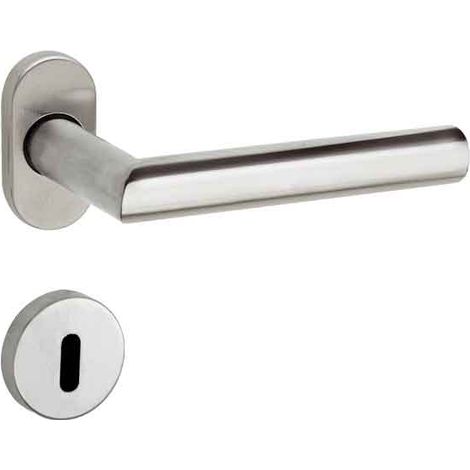MANIGLIA INOX 'OLANDA' CON ROSETTA E BOCCHETTA Colore Inox satinato