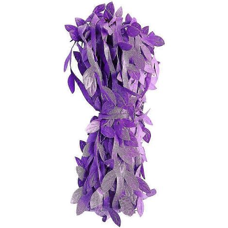 Guirlande de feuilles artificielles en vigne, guirlande de feuillage à faire soi-même pour couronnes, fêtes, mariages et décorations murales (0 mètre)-Purple