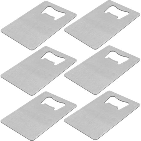 Ouvre-bouteilles Outil D'ouverture Portable Lot de 6 Forme Carte de Crédit en Acier Inoxydable pour Bouteilles de Bière, pour Restaurants et Bars (1/5)