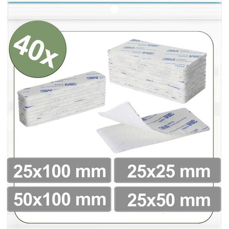 Quadrios 25CA683 Pastilles rondes auto-agrippantes à coller partie velours et partie agrippante (L x l) 50 mm x 100 mm