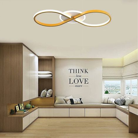 TRADE SHOP - Plafoniera Moderna Led 22w Intrecciato Forma Infinito Oro Luce Naturale 4000k 71316 -