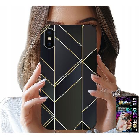 Custodia per iPhone XS MAX - cornice dorata, motivi eleganti + vetro (1/5)