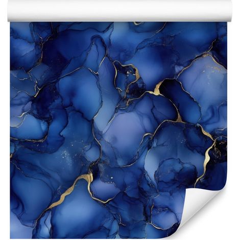 Papier peint bleu encre, bleu marine, graphite et noir 50x1000 cm (1/5)