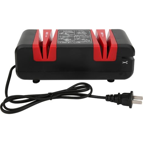 Couteau électrique automatique multifonction, aiguiseur de lames pour cuisine, ciseaux et couteaux, machine à affûter, 220V CN, rouge et noir (1/5)
