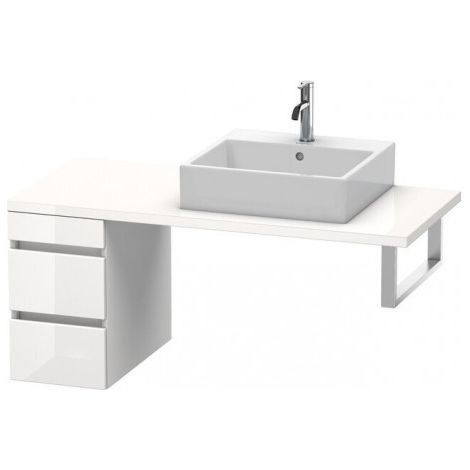 Duravit DuraStyle meuble bas pour console, 2 tiroirs, 300mm, Couleur (avant/corps): Blanc mat / Basalte mat - DS533501843