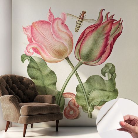 Fotomurale adesivo stickers - per camera da letto - per corridoio - decorazione casa moderna Bellezza dei tulipani 250x250 cm (1/5)