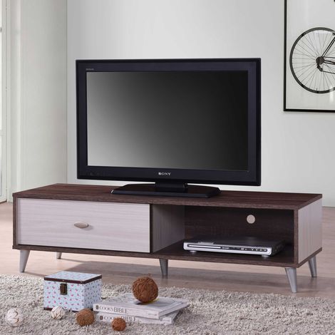 Meuble TV Rumbo 120cm - brun/blanc (1/3)