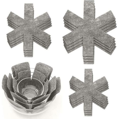Protege Poele - 12 Pièces - Diamètres 26 cm 35 cm 38 cm - Protection Anti-rayures Pour Plans De Cuisinière - Gris