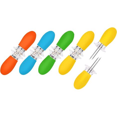 Supporti per pannocchie, 10 pezzi/5 paia, in acciaio inox, per grigliare le pannocchie a casa e in campeggio.