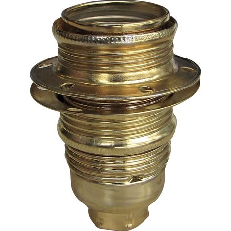 Tibelec – Douille pour ampoule E14 en acier laitonné – Double bague dorée – Système de sécurité anti-dévissage – Garantie 5 ans (1/3)