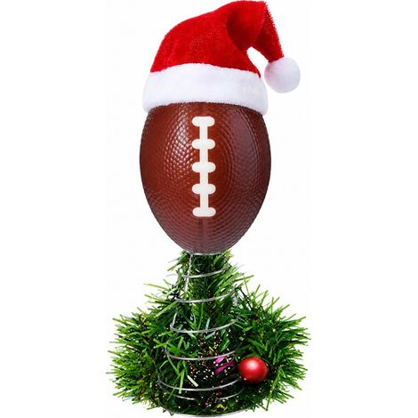 Décoration de sapin de Noël : chapeau de Père Noël, ballon de football, ornement de Noël sur le thème du sport (1/5)