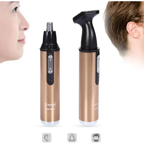 Tondeuse électrique 2 en 1 Cheveux Barbe rouflaquettes Rasage Poils du Corps Nez Oreille Professionnelle Visage Coupe-Soins (1/4)