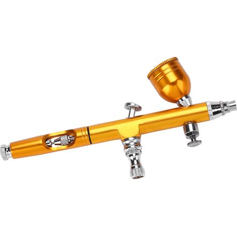 Pistolet aérographe à gravité doré 0,2 mm pour peinture artistique, tatouage, nail art et décoration de gâteaux (1/5)