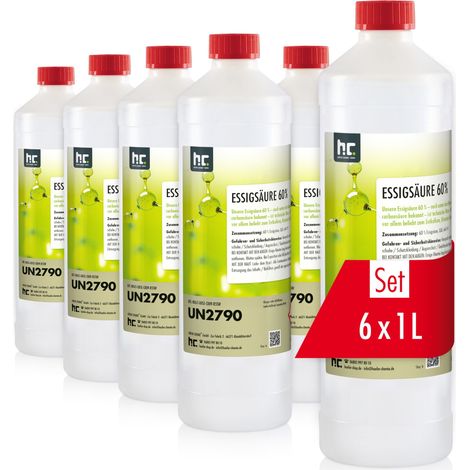 6x 1 Liter Essigsäure 60% in Flaschen