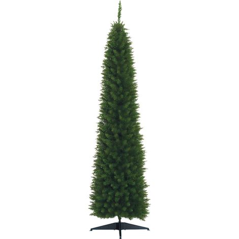 Sapin de Noël artificiel étroit de 210 cm avec 499 branches et base amovible. facile à monter. vert (1/5)