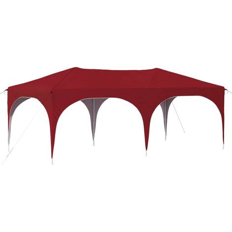 Tente de réception portable, dimensions : 575 x 288 x 245 cm, toile Oxford bordeaux. (1/5)