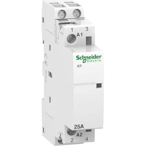 Schneider A9C20132 Acti9 iCT - Auxiliary Contactor - 1P - 25A - 2NO - 24V AC - 50Hz